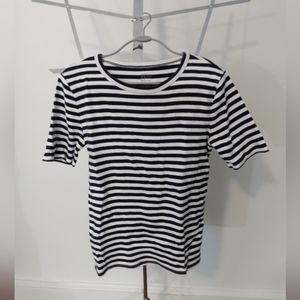 J. Crew Perfect Fit Navy and White Striped Tee